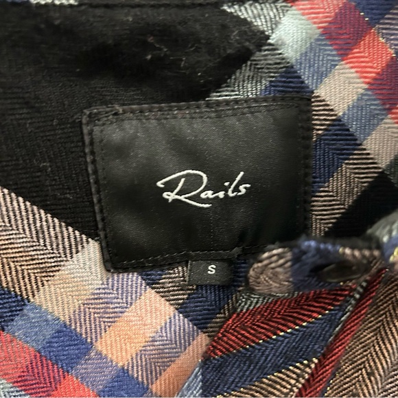 Rails Hunter Button Down Shirt Small black melon aqua - Picture 10 of 16